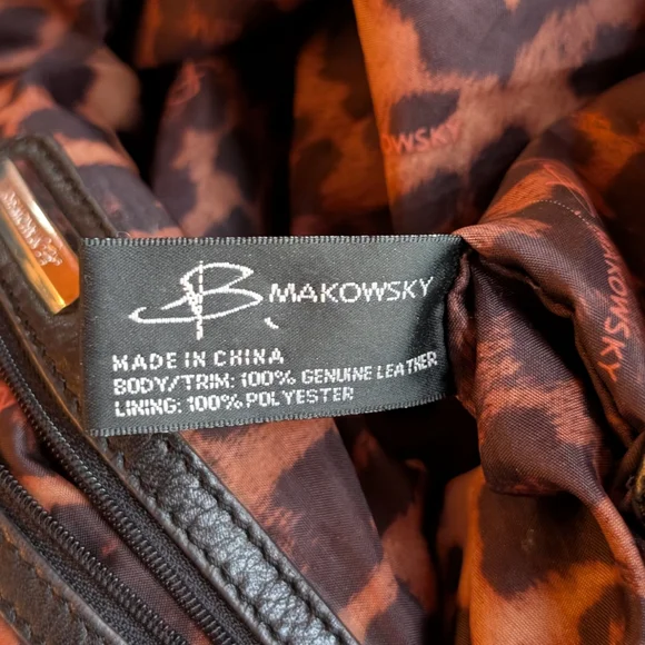 Vintage B Makowsky Black Leather Tote Bag - Picture 8 of 12